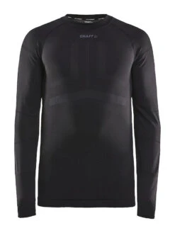 Craft Men's Active Intensity Crewneck Baselayer - Black/Asphalt (1907933-999995) -Running Sports Store 1907933 999995 Active Intensity CN LS F Preview