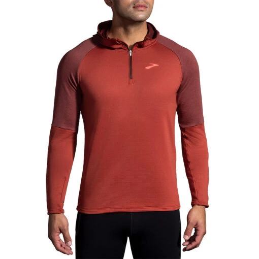 Brooks Men's Notch Thermal Hoodie - Copper/Heather Dark Copper (211402682) -Running Sports Store 211402 682 MF Notch Thermal Hoodie 2