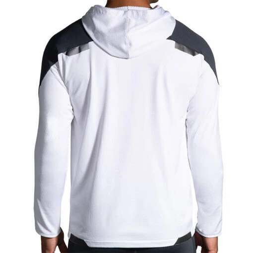 Brooks Men's Run Visible Thermal Hoodie - White/Asphalt/Nightlife (211411134) -Running Sports Store 211411 134 MB Run Visible Thermal Hoodie