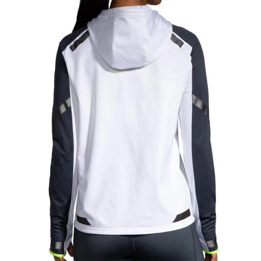 Brooks Women's Run Visible Thermal Hoodie - White/Asphalt/Nightlife (221559134) -Running Sports Store 221559 134 MB Run Visible Thermal Hoodie