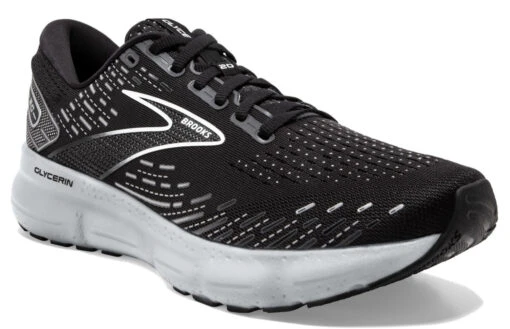 Brooks Men's Glycerin 20 -Running Sports Store Brooks Mens Glycerin 20 Black White Alloy