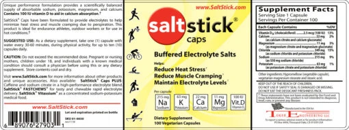 SaltStick Caps -Running Sports Store English Label 100ct Nov 2018