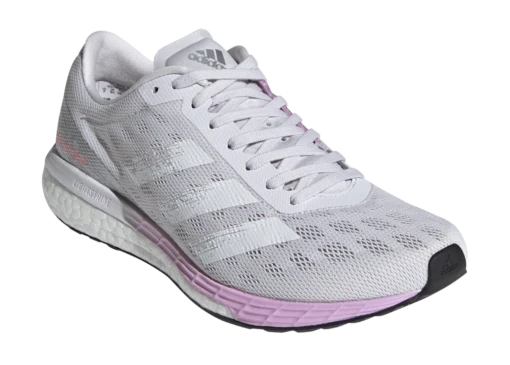 Adidas Women's Adizero Boston 9 - Dash Grey/Footwear White/Clear Lilac (FW2213) -Running Sports Store FW2213 FTW photo front lateral top transparent