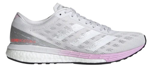 Adidas Women's Adizero Boston 9 - Dash Grey/Footwear White/Clear Lilac (FW2213) -Running Sports Store FW2213 FTW photo side lateral transparent