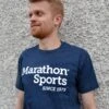 Marathon Sports Men's Logo Tee - Navy/White (M LOGO TEE 1) -Running Sports Store MS tee mens front 2