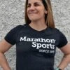 Marathon Sports Women's Logo Tee - Heathered Black (W LOGO TEE 1) -Running Sports Store MS tee wmns front