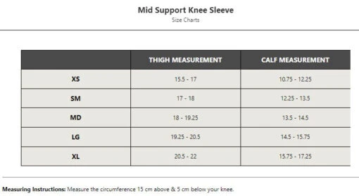 CEP Mid Support Knee Sleeve -Running Sports Store cep knee sleeve measurement guide