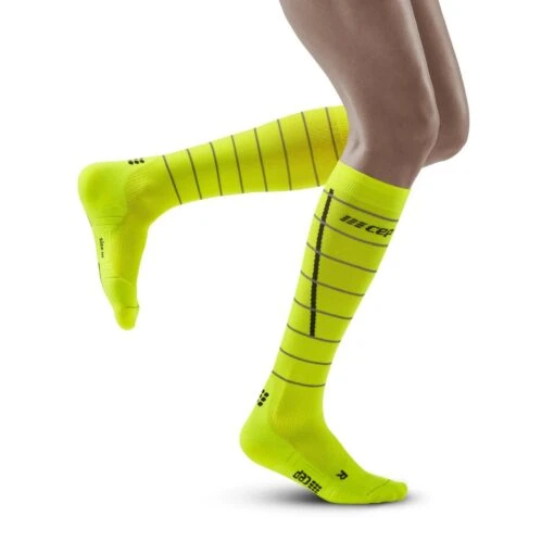 CEP Women's Reflective Tall Socks - Neon Yellow (WP40FZ) -Running Sports Store ezgif.com gif maker 2022 09 07T100609.255