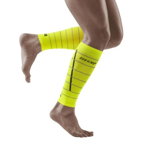 CEP Men's Reflective Calf Sleeves - Neon Yellow (WS50FZ) -Running Sports Store ezgif.com gif maker 2022 09 07T104143.338