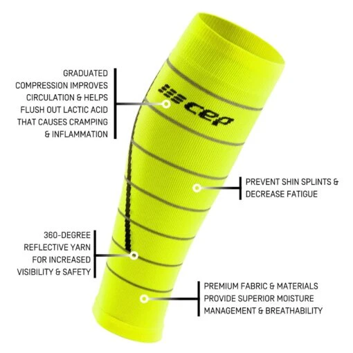 CEP Men's Reflective Calf Sleeves - Neon Yellow (WS50FZ) -Running Sports Store ezgif.com gif maker 2022 09 07T104159.094