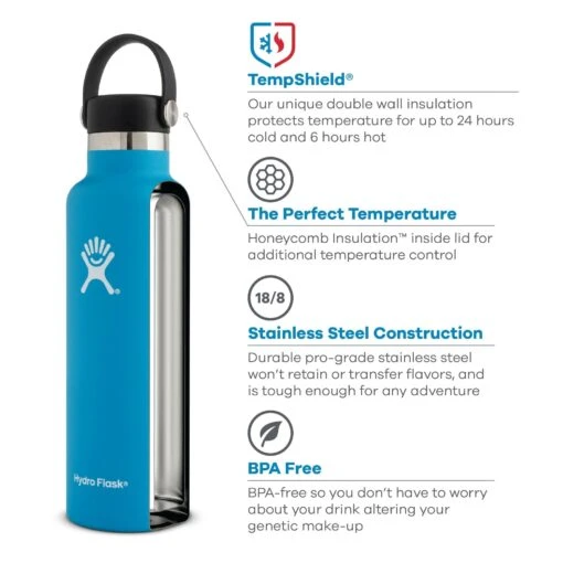 Hydro Flask 18 Oz Standard Mouth Bottles W/ Flex Cap (S18SX) -Running Sports Store hydro flask technology standard mouth 69 6a1bf5c4 1162 4ae8 b658 f747375d593d