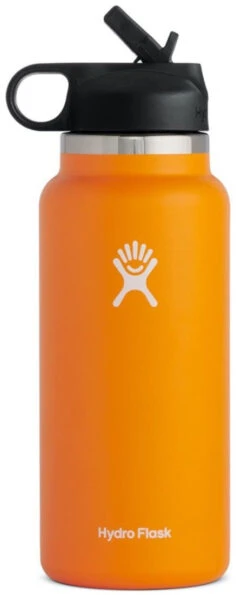 Hydro Flask 32oz Wide Mouth W/ Straw Lid Bottles (W32BSW) -Running Sports Store w32bsw clementine